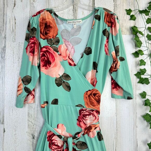 Paisley Raye rósese Wrap Dress size 1X - Picture 3 of 12